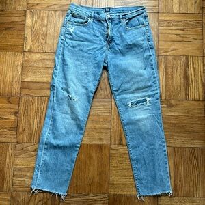 GAP Factory Midrise Distressed Girlfriend Jean